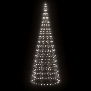 vidaXL Albero di Natale a LED su Pennone 550 LED Bianco Freddo 300 cm