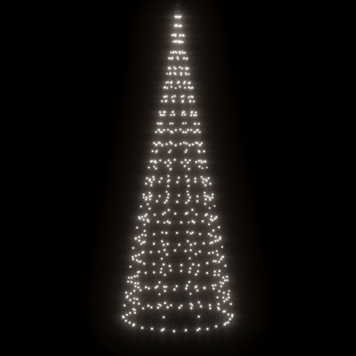 vidaXL Albero di Natale a LED su Pennone 550 LED Bianco Freddo 300 cm