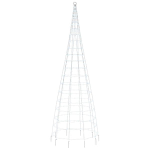 Albero di Natale a LED su Pennone 550 LED Bianco Freddo 300 cm 358113