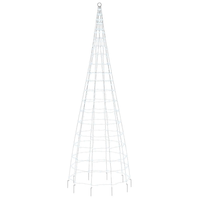 Albero di Natale a LED su Pennone 550 LED Bianco Freddo 300 cm 358113