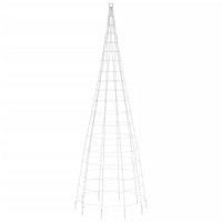 vidaXL Albero di Natale a LED su Pennone 550 LED Bianco Freddo 300 cm