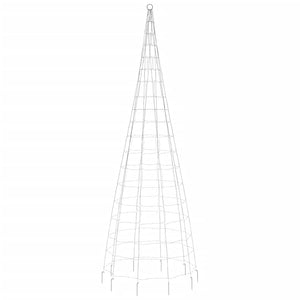 Albero di Natale a LED su Pennone 550 LED Bianco Freddo 300 cm 358113