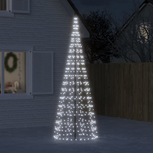 vidaXL Albero di Natale a LED su Pennone 550 LED Bianco Freddo 300 cm