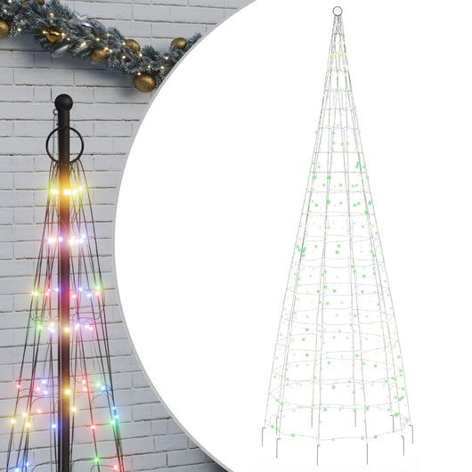 Albero di Natale a LED su Pennone 550 LED Colorato 300 cm 358114
