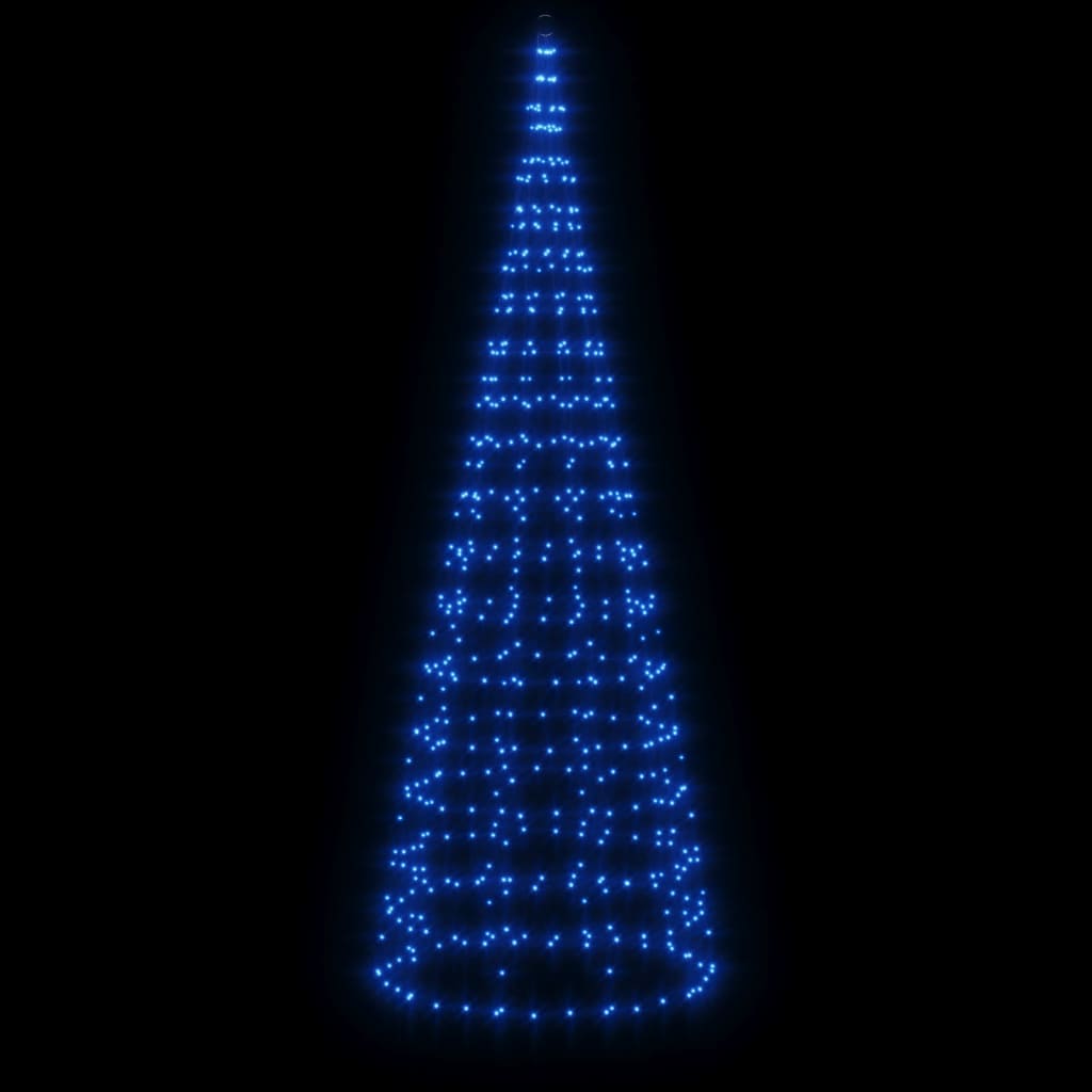 Albero di Natale a LED su Asta della Bandiera 550 LED Blu 300cm 358115