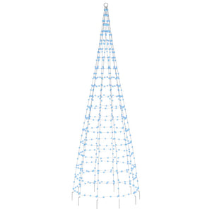 Albero di Natale a LED su Asta della Bandiera 550 LED Blu 300cm 358115