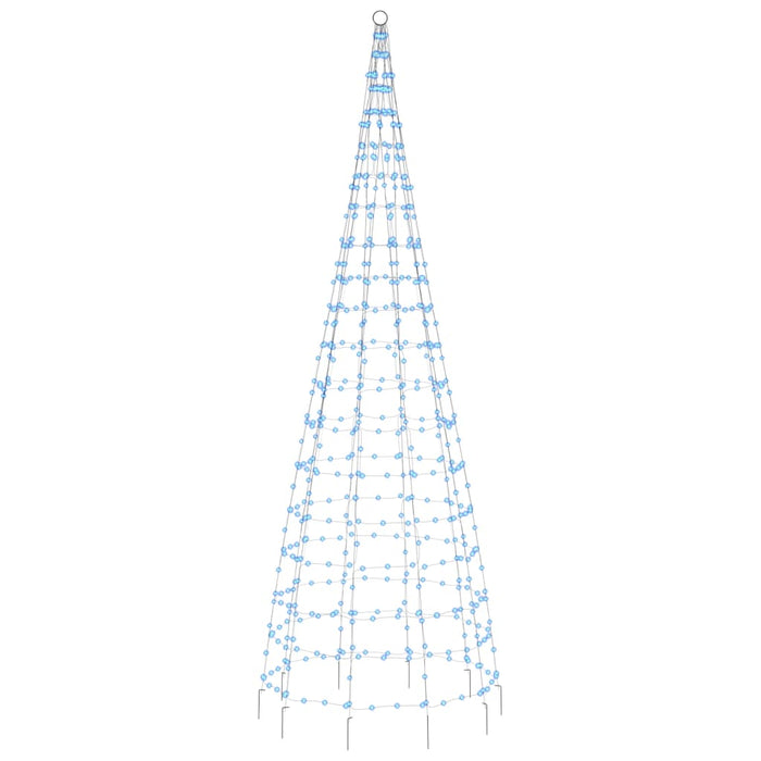 Albero di Natale a LED su Asta della Bandiera 550 LED Blu 300cm 358115