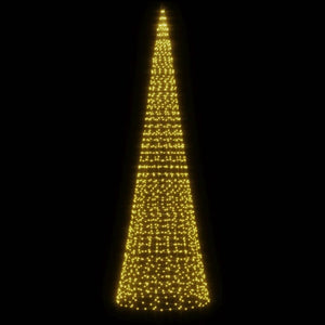 vidaXL Albero di Natale a LED su Pennone 1534 LED Bianco Caldo 500 cm