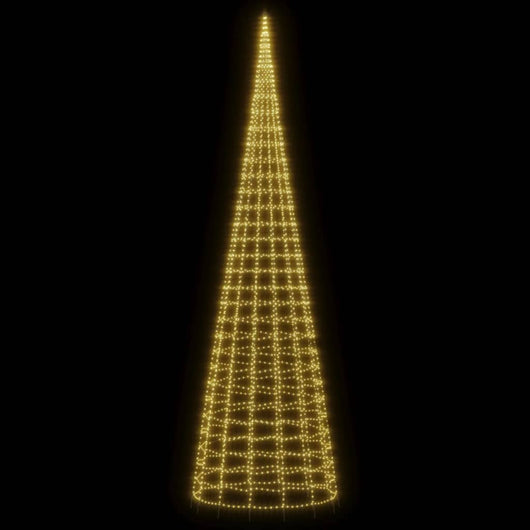 Albero di Natale a LED-Luci decorative natalizie su Pennone 3000 LED Bianco Caldo 800 cm
