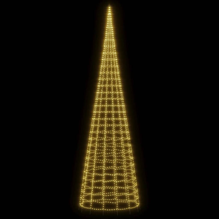 vidaXL Albero di Natale a LED su Pennone 3000 LED Bianco Caldo 800 cm