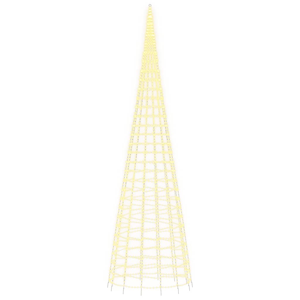 Albero di Natale a LED su Pennone 3000 LED Bianco Caldo 800 cm 358120