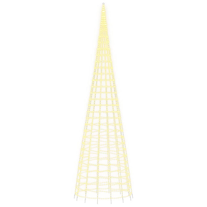 Albero di Natale a LED su Pennone 3000 LED Bianco Caldo 800 cm 358120