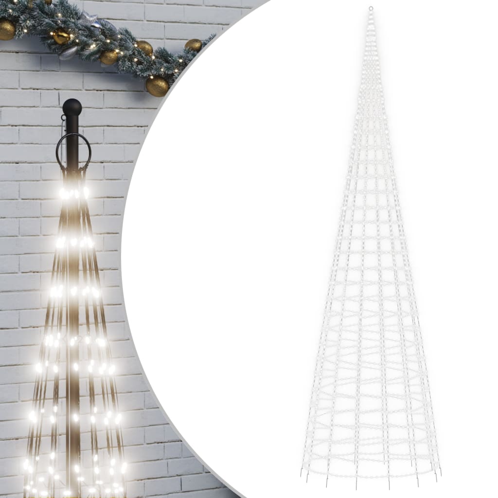 Albero di Natale a LED-Luci decorative natalizie su Asta 3000 LED Bianco Freddo 800 cm