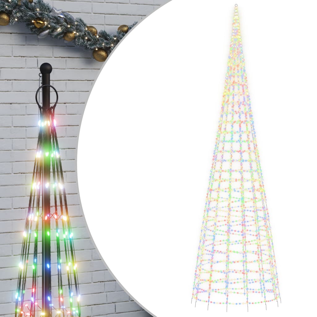 Albero di Natale a LED-Luci decorative natalizie su Pennone 3000 LED Colorati 800 cm
