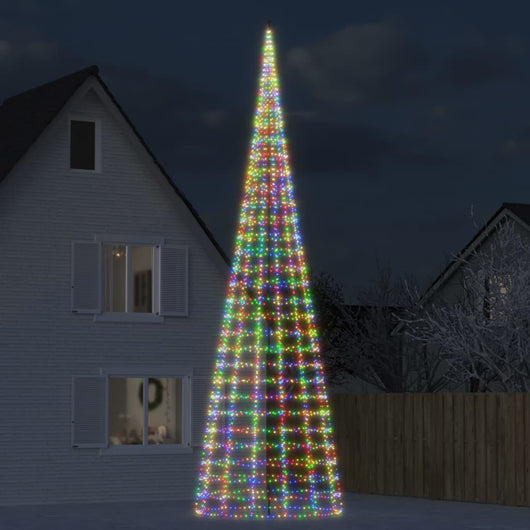 Albero di Natale a LED su Pennone 3000 LED Colorati 800 cm 358122