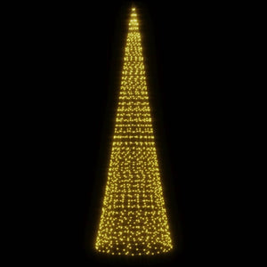 Albero di Natale a LED su asta portabandiera 1534 LED bianco caldo 500 cm 358125
