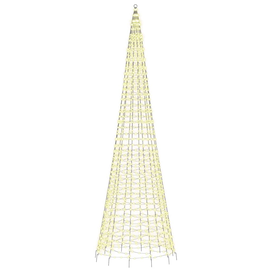 Albero di Natale a LED su asta portabandiera 1534 LED bianco caldo 500 cm 358125