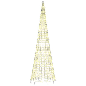 Albero di Natale a LED su asta portabandiera 1534 LED bianco caldo 500 cm 358125