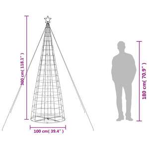 Albero di Natale a LED 570 LED Bianco Caldo 300 cm 358127