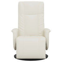 Poltrona Reclinabile con Poggiapiedi Crema in Similpelle 356505