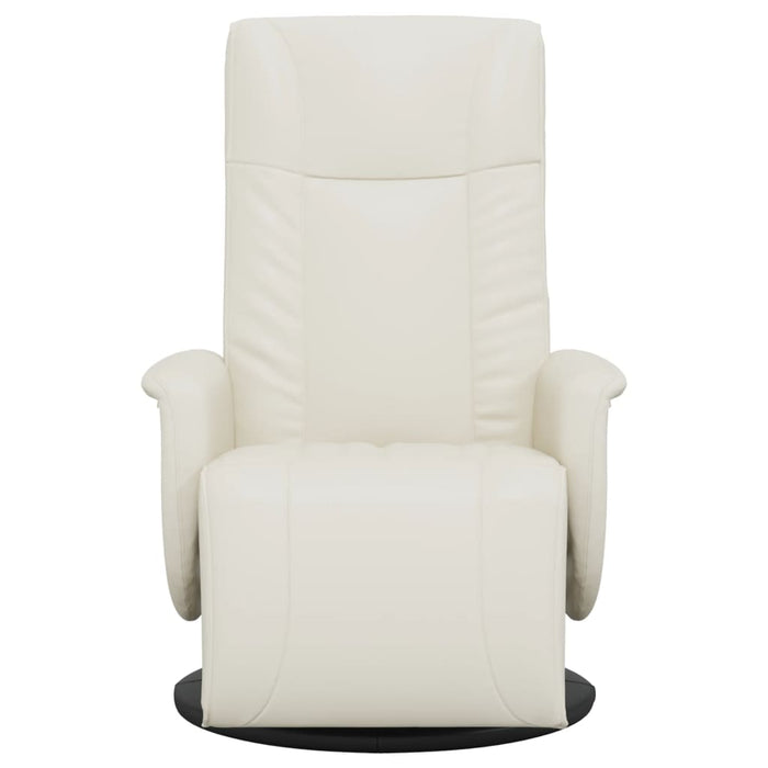 Poltrona Reclinabile con Poggiapiedi Crema in Similpelle 356505