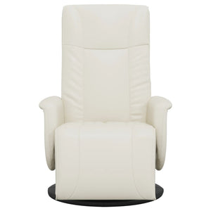 vidaXL Poltrona Reclinabile con Poggiapiedi Crema in Similpelle