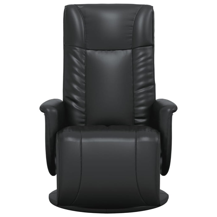 Poltrona Reclinabile con Poggiapiedi Nera in Similpelle 356509