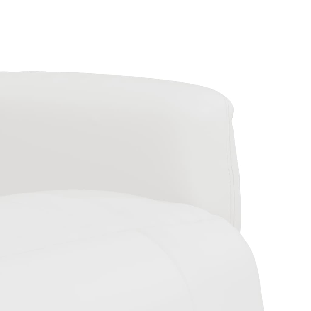 Poltrona Reclinabile con Poggiapiedi Bianca in Similpelle