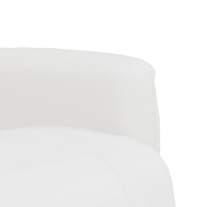 Poltrona Reclinabile con Poggiapiedi Bianca in Similpelle