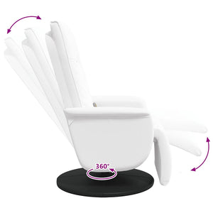 vidaXL Poltrona Reclinabile Massaggiante Poggiapiedi Bianca Similpelle