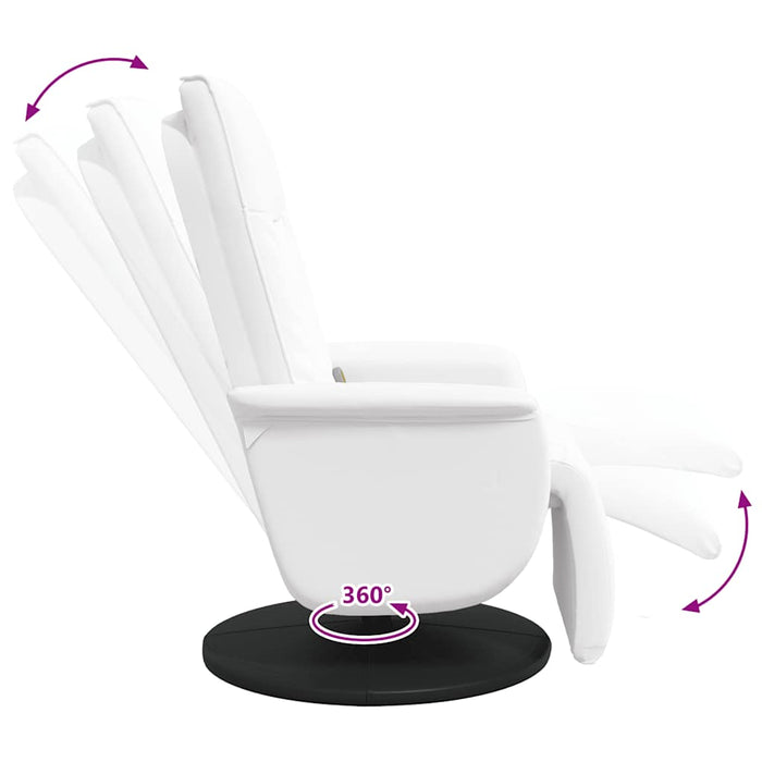 vidaXL Poltrona Reclinabile Massaggiante Poggiapiedi Bianca Similpelle