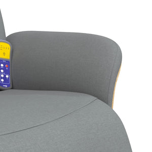 Poltrona Reclinante Massaggio Poggiapiedi Grigio Chiaro Tessuto 356533