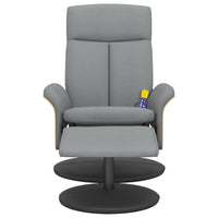 Poltrona Reclinante Massaggio Poggiapiedi Grigio Chiaro Tessuto 356542