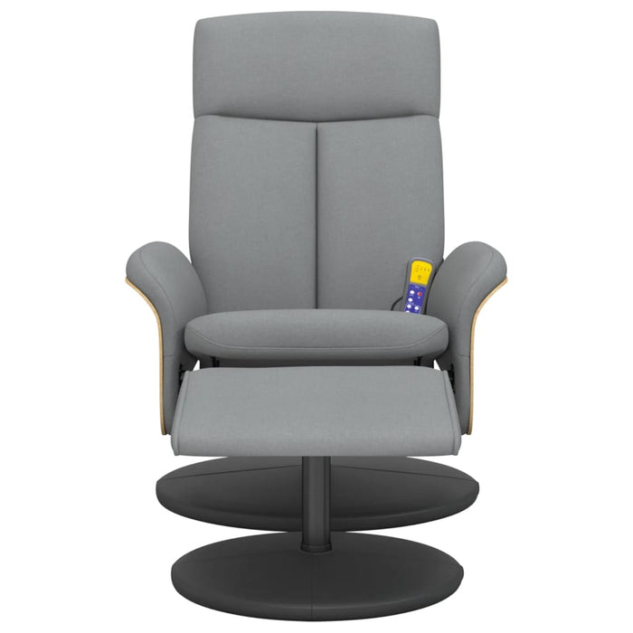 Poltrona Reclinante Massaggio Poggiapiedi Grigio Chiaro Tessuto 356542