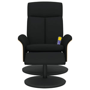 Poltrona Reclinabile Massaggiante con Poggiapiedi Nera Tessuto 356544