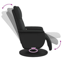 Poltrona Reclinabile Massaggiante Poggiapiedi Nera Similpelle 356557