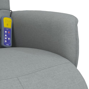 Poltrona Reclinante Massaggio Poggiapiedi Grigio Chiaro Tessuto 356573
