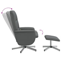 Poltrona Reclinabile Massaggio Poggiapiedi Grigio Scuro Tessuto 356583