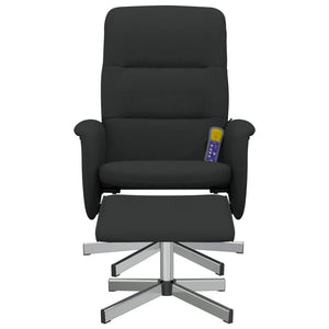 Poltrona Reclinabile Massaggiante con Poggiapiedi Nera Tessutocod mxl 108017