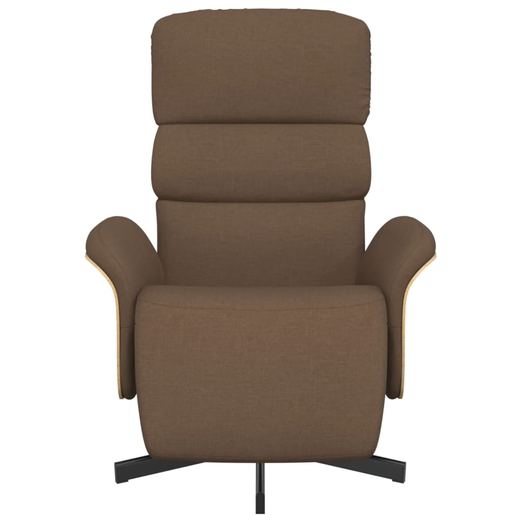 Poltrona Reclinabile con Poggiapiedi Marrone in Tessuto 356604