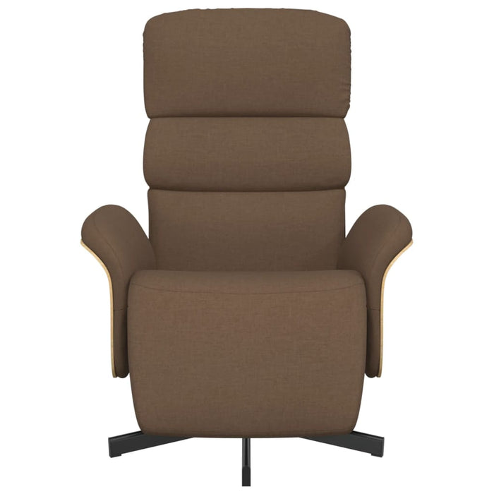 Poltrona Reclinabile con Poggiapiedi Marrone in Tessuto 356604