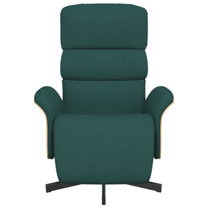 Poltrona Reclinabile con Poggiapiedi Verde Scuro in Tessuto 356605