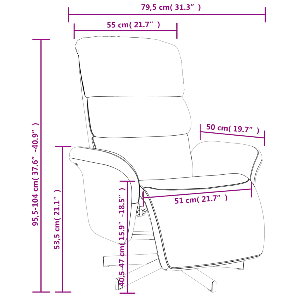 Poltrona Reclinabile con Poggiapiedi Giallo Chiaro in Tessuto