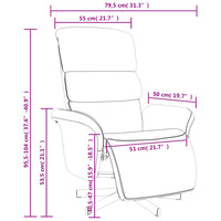 Poltrona Reclinabile con Poggiapiedi Giallo Chiaro in Tessuto