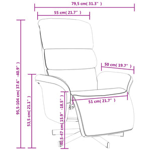 Poltrona Reclinabile con Poggiapiedi Giallo Chiaro in Tessuto