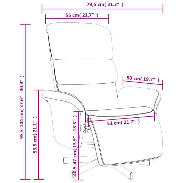 Poltrona Reclinabile con Poggiapiedi Giallo Chiaro in Tessuto