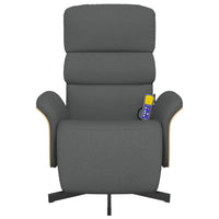 Poltrona Reclinabile Massaggio Poggiapiedi Grigio Scuro Tessutocod mxl 107949