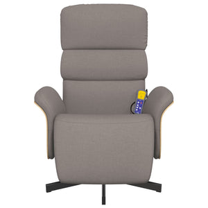 Poltrona Reclinabile Massaggiante Poggiapiedi Tortora Tessuto 356618
