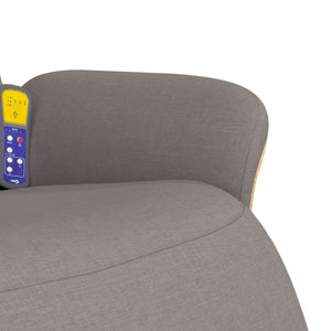 Poltrona Reclinabile Massaggiante Poggiapiedi Tortora Tessuto 356618