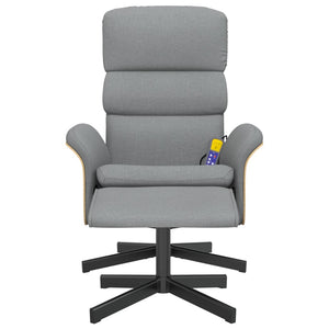 Poltrona Reclinante Massaggio Poggiapiedi Grigio Chiaro Tessutocod mxl 83980